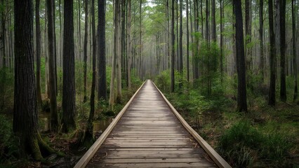 Obraz premium boardwalk in the forest