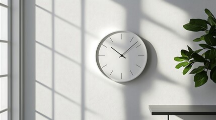 A serene garden with a clock surrounded by vibrant flowers, alongside a traditional wall clock in the background