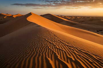 Majestic Sahara: North Africa's Golden Dunes Unveiled. 