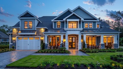 A modern luxury house with a sleek exterior design.