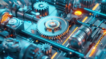 Fototapeta premium Superb Automation of business Process and innovation technology in manufacturing Internet