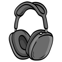 Headset Wireless Headphone Drawing Illustration
