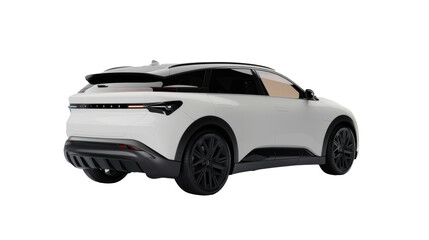 Naklejka premium PNG of Electric elegant white car