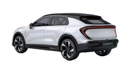 Obraz premium PNG of Electric elegant white car