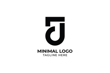 Professional and Minimalist Initial lowercase letter logo j, ju, letter modern vector design template inspiration