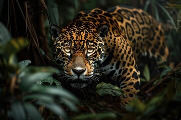 Obraz premium A Close-Up View of a Jaguar in the Jungle