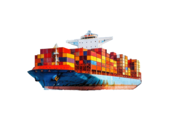 PNG Image of A cargo ship