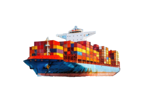 PNG Image of A cargo ship