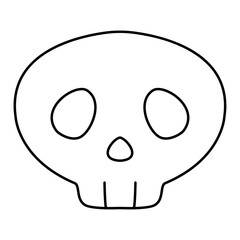 シンプルなドクロの線画イラスト	