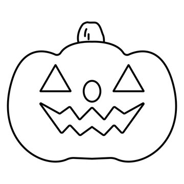 recommend clip art: ジャック・オ・ランタンの線画イラスト