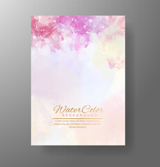 Cards with watercolor background. Design for your cover, date, postcard, banner, logo.