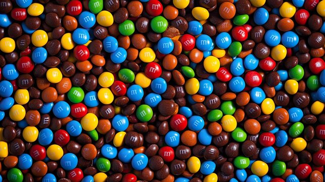 Colorful chocolate candies close-up.
