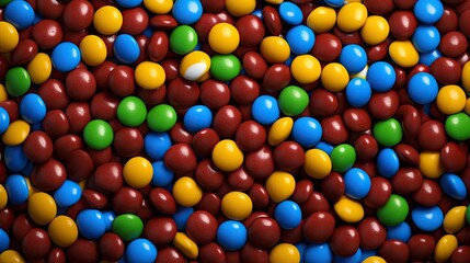 Fototapeta premium A colorful assortment of candy coated chocolate candies.
