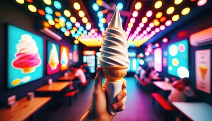 soft serve at an ice cream parlor