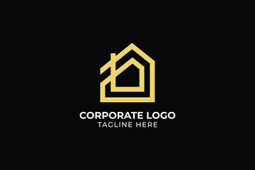 Modern Home Real estate logo  for construction, home, real estate, building, property. Minimal awesome trendy professional
