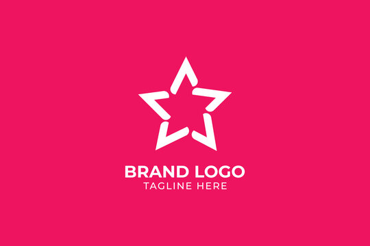Stylized linear shape star logo design template, arrow star logo icon, logo design