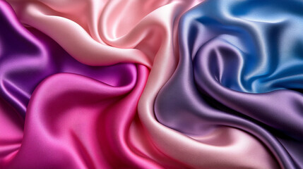 abstract texture featuring a luxurious, colorful fabric. This vibrant background showcases rich, flowing patterns, perfect for conveying opulence, sophistication, and artistic flair