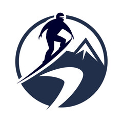 The logo of a snowboarder vector art illustration