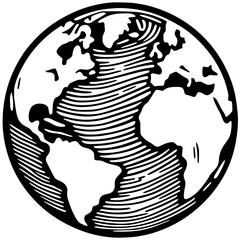 Earth sketch silhouette