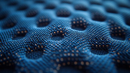 Fototapeta premium blue sports clothing fabric, showcasing its texture and durability. Ideal for athletic wear or sports apparel advertising