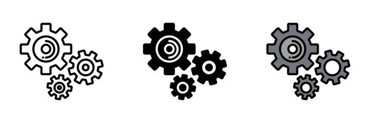 Gear icon, Mechanical component with teeth used for transmitting motion and power between rotating shafts in machinery.