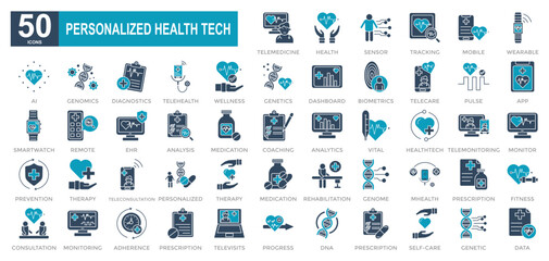 Personalized Health Tech iconset