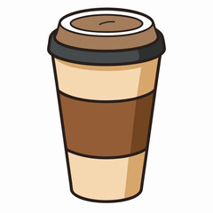 Cup of coffee isolated on white, coffee cup claus vector illustration, coffee cup vector art, cup silhouette, coffee cup vector icon, eps