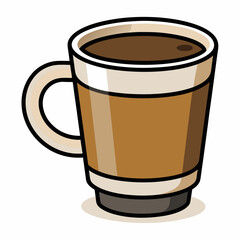 Cup of coffee isolated on white, coffee cup claus vector illustration, coffee cup vector art, cup silhouette, coffee cup vector icon, eps