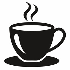 Cup of coffee isolated on white, coffee cup claus vector illustration, coffee cup vector art, cup silhouette, coffee cup vector icon, eps