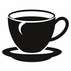 Cup of coffee isolated on white, coffee cup claus vector illustration, coffee cup vector art, cup silhouette, coffee cup vector icon, eps