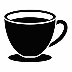 Cup of coffee isolated on white, coffee cup claus vector illustration, coffee cup vector art, cup silhouette, coffee cup vector icon, eps