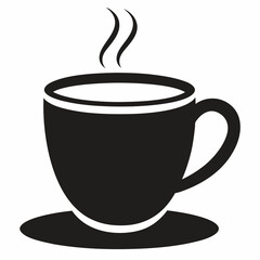 Cup of coffee isolated on white, coffee cup claus vector illustration, coffee cup vector art, cup silhouette, coffee cup vector icon, eps