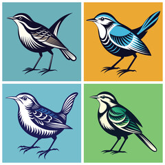 Bulbul bird silhouette vector illustration

