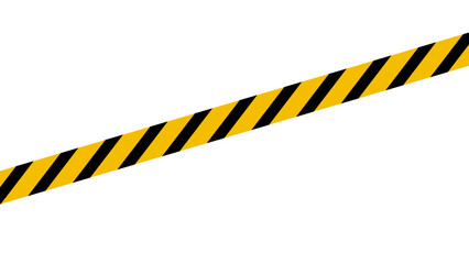 Сrossed police warning tape with yellow and black stripes, stretched caution ribbon, police line do not cross - Warning signs for your  design on transparent background. vector illustration