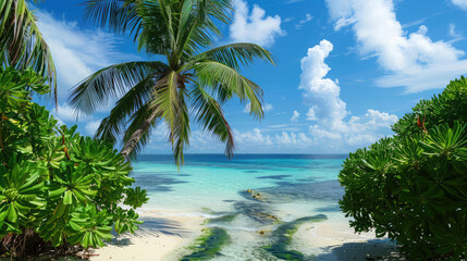 Obraz premium tropical island with palm trees