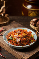 Pork slices, Chinese Hmong cuisine，a special snack of ethnic minorities