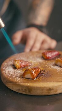 fresas flameadas