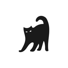 Silhouette of a cat in its behavior