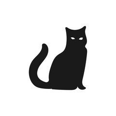 Silhouette of a cat in its behavior