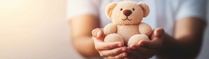 Tranquility and Comfort Person Holding a Soft Toy in Therapy for Emotional Wellbeing