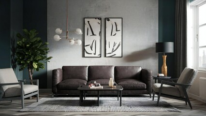 modern living room with sofa