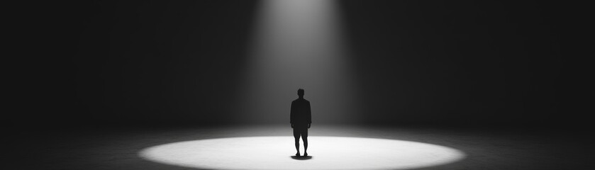 Fototapeta premium Embracing Solitude Finding Light in Darkness