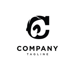 Obraz premium Letter C Penguin Logo Icon Vector