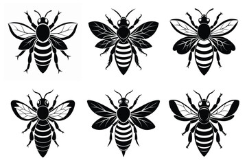 Bee Silhouette simple Vector Illustration