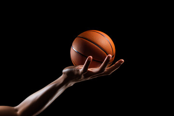 Hands throwing or catching a basketball ball isolated. From my sport series.