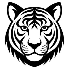 Tiger head icon silhouette vector art illustration