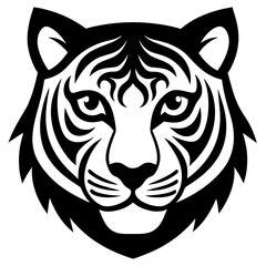 Tiger head icon silhouette vector art illustration