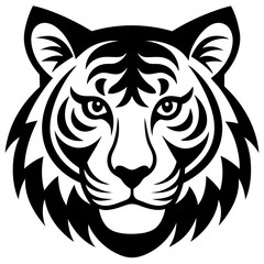 Tiger head icon silhouette vector art illustration