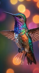 Fototapeta premium hummingbird at sunset