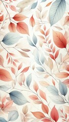 Autumn Watercolor Leaves Vertical Design - Fall Leaves Watercolour Vertical Artwork - Perfect for Seasonal Decor, Invitations, Greeting Cards, and Marketing Materials